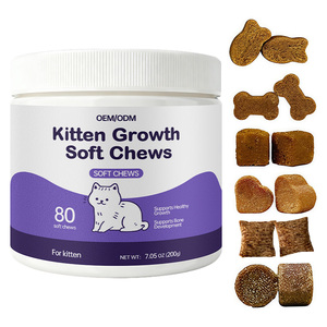 Kitten Growth Soft Chews | Vet Formulated Multivitamin Treats with Taurine Probiotics for Healthy Bone Brain Vision Development