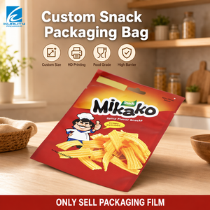 Custom Printed 3 Side Seal Heat Seal Pouch Polyester Aluminum Composite Flat Bag Potato Chip Snack Contract Packaging